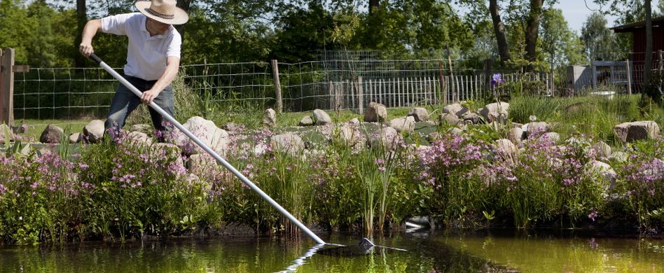 Teich reinigen → Lesen Sie, wie Ihr Gartengewässer wieder sauber wird